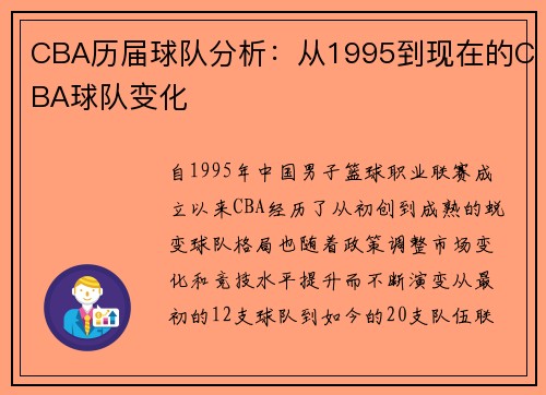 CBA历届球队分析：从1995到现在的CBA球队变化